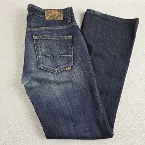 Boss Orange Label Whiskered Denim Bootcut Jeans Dark Wash Wmn's 26